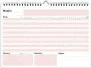 Hadigu Habit Tracker Calendar (Undated 12 Month) with Spiral Bound and Hanger, A4 size (8.3"x11.7"), Habit Planner, Daily Weekly and Monthly Habit Tracker Journal Habit Calendar Goal Tracker Notepad.