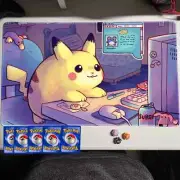 Pokemon Playmat Chubby Pikachu TCG CCG Playmat Custom Card Mat
