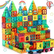 Magnetic Tiles, 100PCS Building Blocks, Magnets Building Set, STEM Stacking Toy