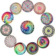 Beatifufu 20pcs Colorful Patches Ethnic Pattern Dome Glass Cabochon for Jewelry Making Crafts for Custom Designs Unique