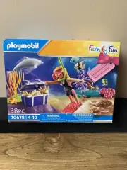 Playmobil Treasure Diver Playset with Fish & Sealife, 70678 38 Pieces New Sealed