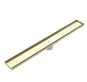 Nero Tile Insert V Channel Floor Grate 89mm Outlet Brushed Gold 900X106X76 MM