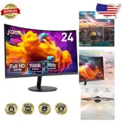 VA Panel 24-Inch Curved Monitor - 1500R Screen, Perfect for Work & Play