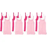 12 Pack Bonds Teena Singlet Girls Kids Pink Comfy Cotton Tank Top UYG43W Bulk