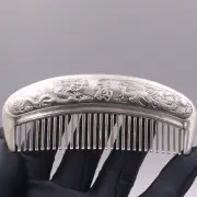 Genuine 999 Fine Silver Comb Jewelry Chinese Comb With Dragon Phoenix Pattern