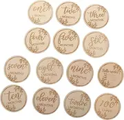 KAILIKETIY 1 Set 14pcs Month Card Newborn Cards Milestone Cards Monthly Cards Age Photography Milestone Commemorative Props Cards Milestone Wood