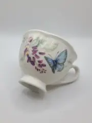 Lenox Eastern Tailed Blue Butterfly Meadow Tea Cup Floral Bee NWT Footed
