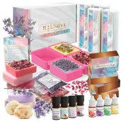 Soap Making Kit - Glycerin & Shea Butter Soap Base, Soap Molds, Dried Flowers...