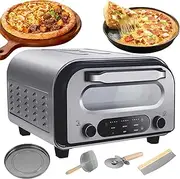 12" Countertop Pizza Oven Electric Pizza Maker, 1700W Indoor Pizza Oven Smart Touch Screen with Pizza Stone & Cutter, 6 Pizza Presets, Heats up to 450℃, Makes Pizzas in 2 Min, Pizza Cooker for Home RV