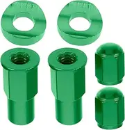 JECOMPRIS 1 Set Valve Kit Replacement Motorbike Caps Stem Covers Lock and Valve Stem Cap Kit Car Accessories Aluminum Alloy Green
