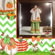 Girls NWT Smocked Or Not Pants Set & Top Pumpkin Gingham Ruffles Free Bow 8
