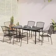 Patio Furniture Sets 7 Piece Garden Dining Set Anthracite Steel