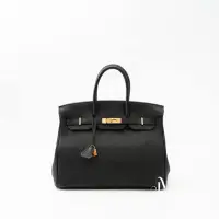 在飛比找Yahoo!奇摩拍賣優惠-喬萱名品【高雄店】Hermes 89黑Togo金釦Birki