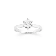 Alora 14ct White Gold 1 Carat Lab Grown Diamond Solitaire Ring