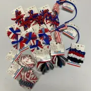 NWT Scunci Memorial Day 4th Of July Labor Day Patriotic Headband & Hair Ties Set