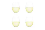 Plumm Outdoors Set of 4 Stemless Wine Glasses White