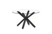 Kansas 80cm Round Glass Coffee Table - Black