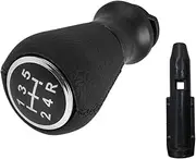 Car Gear Shift Knob for Citroen C3 C4 C5 Leather Hand Speed Gear Shift Knob Lever Shifter Stick Pen Gaiter Boot Collar Case Gear Stick Knob(Black B)