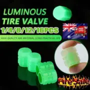 Tire Valve Caps Luminous Car Vehicle Wheel Prank Dust Cover Glow In The Dark AU