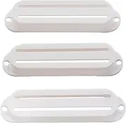 Musiclily Basic Plastic Rail Blade Guitar Single Coil Sized Humbucker Pickup Covers Set for Strat Style, White (Set of 3)
