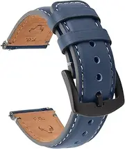 [Fullmosa] Leather Watch Bands for Men,18mm 20mm 22mm Quick Release Leather Watch Strap, Vintage Wristband with Stainless Silver Buckle