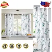 54" Floral Leaf Curtains – Light Filtering & Thermal Insulated Drapes (Set of 2)