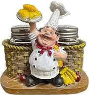 Premium Salt And Pepper Seasoning Shakers Sets - Cut Bread French Chef Sculpture Decoration for Barbecue,Spice Bottles, Jars, Seasonings, Baking Supplies Gadget