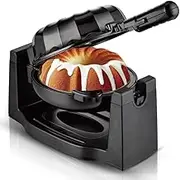 Household Flipping Bread Machine, 1800W Electric Rotating Lava Cake Maker, 360° Rotating Cake Machine, with Non-Stick Plate, Easy to Clean, Double-Sided Heating, for Breakfast, Snacks, Party