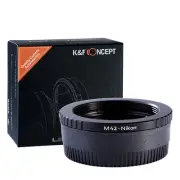 K&F Concept adapter with glass for M42 Screw mount lens to NIKON DSLR camera