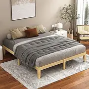 ALFORDSON King Bed Frame Wooden Bed Base with Solid Wood Pine Timber Slats, Oak Bed Foundation Mattress Base Platform with Storage Space, Pramod Series Bedroom