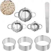 Roczential Dumpling Maker, Stainless Steel Dumpling Ravioli Maker Press, 7 Pack Pierogi Mold, Household Dumpling Machine Pie Molds Pasta Ravioli Cutte