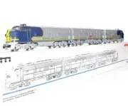 Marklin AC HO 1:87 USA GM EMD F7 SANTA FE DIESEL LOCOMOTIVE 3-Unit Metal MIB!