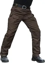 [Hiwise] Men's Stretch Tactical Pants Water Resistant Ripstop Cargo Pants Outdoor Lightweight EDC Work Hiking Pants