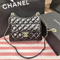 在飛比找PopChill優惠-[二手] chanel hobo bag 油蠟皮 中號 極新