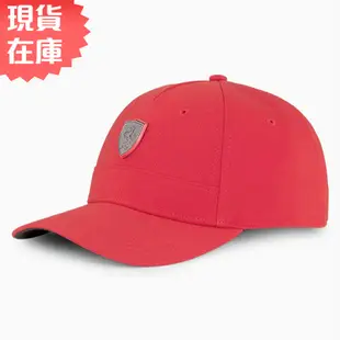 PUMA FERRARI 帽子 老帽 棒球帽 法拉利 休閒 賽車 金屬標誌 刺繡 紅【運動世界】02348504