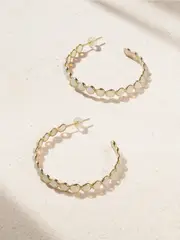 [JIA JIA] JIA JIA - 14-karat Gold Opal Hoop Earrings - White - One size One size White