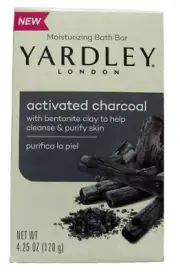 Yardley London Activated Charcoal Bar Soap With Clay Moisturizing 4.25 oz New