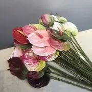 Artificial Anthurium Palm Flower Single Stem Simulation Plastic Fake Plant Decor