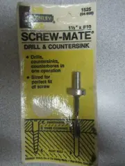 NOS STANLEY SCREW SINK DRILL AND COUNTERSINK 1525 (04-609) 1 1/2 x # 10