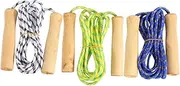 TOYANDONA 5PCS Wooden Handle Jump Ropes Lightweight Exercise Ropes for Home Outdoor Fitness for Beginners Random Color for Fun Workouts Random Color