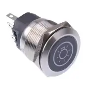 Light' Blue LED Momentary 22mm Vandal Push Button Switch SPDT 12V