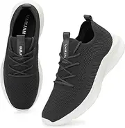 VAMJAM Men's Running Shoes Fashion Sneakers - Lightweight Breathable Flying Knitting Lace Up Mesh Walking Shoes Workout Casual Sports Shoes
