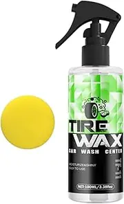 Tire Shine Spray – Wheel Polish, Gloss Coating | 100ml Tire Dressing for Deep Black Finish, Long-Lasting Car Trim Restorer, Shine Foam for Auto Detailing in Driveway or Car Wash