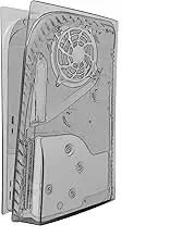 Geekria Transparent Cover Plates Compatible with PS5, PlayStation 5 Console Disc Edition, Hard Shockproof ABS Side Panels, Replacement Shell Gaming Accessories (Black)