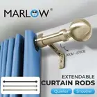 Marlow Curtain Rod Extendable Rail Pole Bracket End Set Steel Length Adjustable
