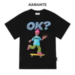 KARANTS OK LOCAL BRAND FORM OVERSIZE 街頭服飾熱門潮流牛仔褲 T 恤 - KR130