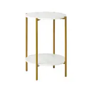 Oikiture Side End Table Coffee Table 40.5cm X 55cm Gold
