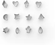 Fox Run 3690 Micro Shapes Cookie Cutter Set, Stainless Steel, 12-Piece