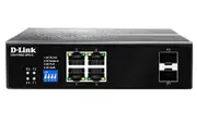6-Port Gigabit Industrial PoE+ Switch with 4 PoE ports and 2 SFP ports