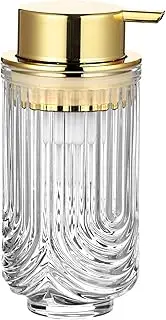 LEICURACE Glass Foaming Soap Dispenser, Refillable Foaming Dispenser with Pump, Hand Soap Dispenser for Bathroom Kitchen, Modern Home Bathroom Kitchen Decor （Foam Type/Clear） A28-1-AU